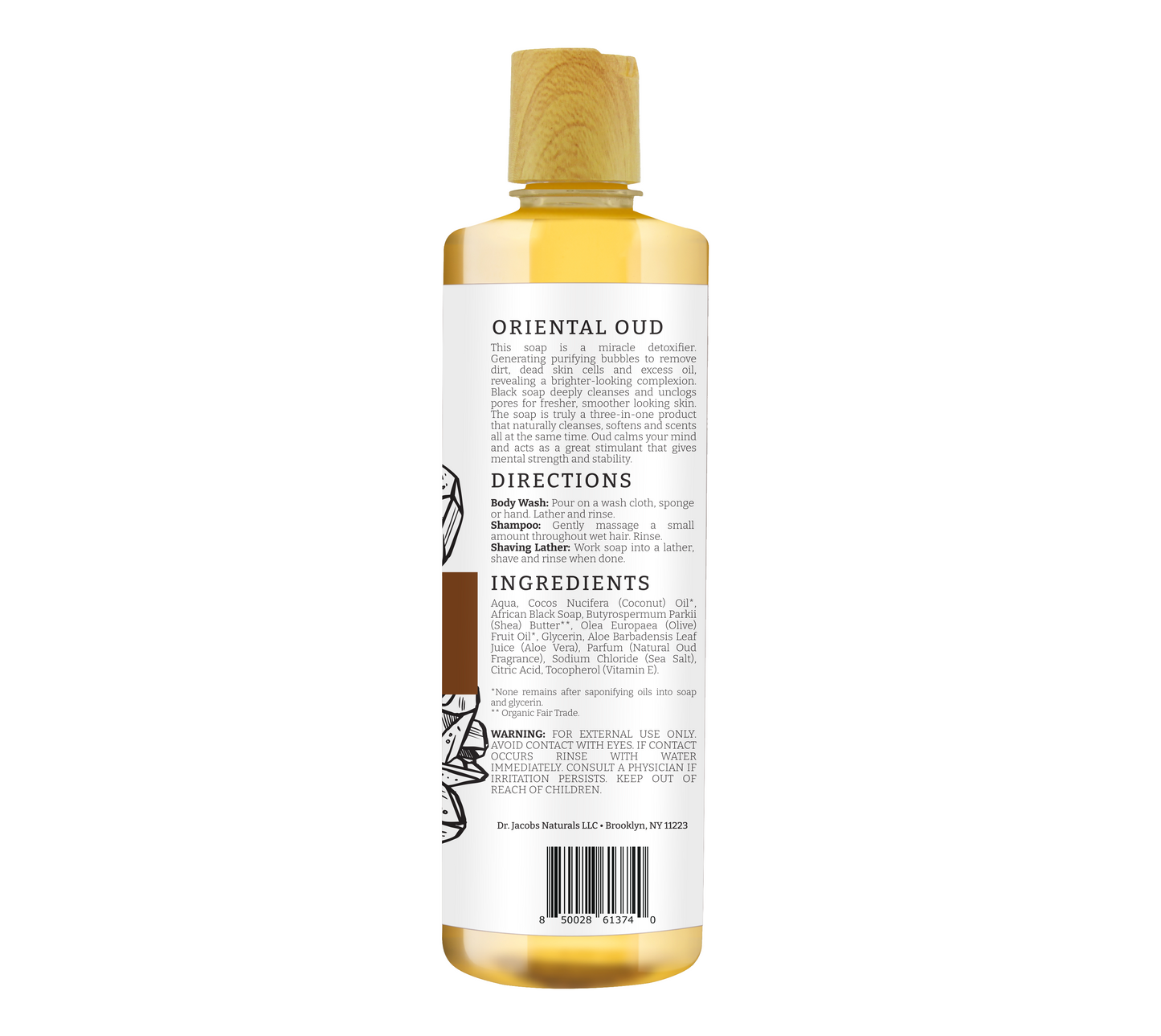 Jabón negro Oud oriental (todo americano)