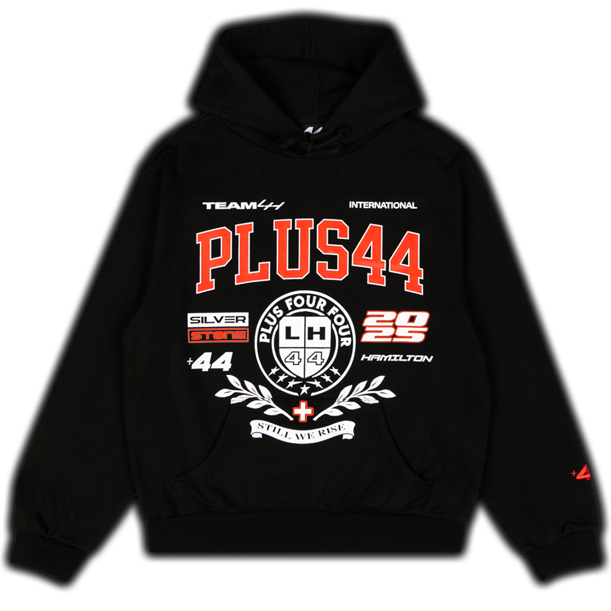 Sudadera con capucha universitaria +44 PLUS44 - Negra