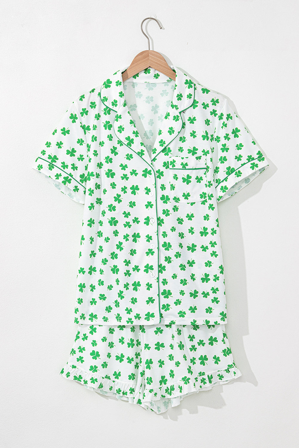 Conjunto de pijama con top y pantalones cortos con lazo