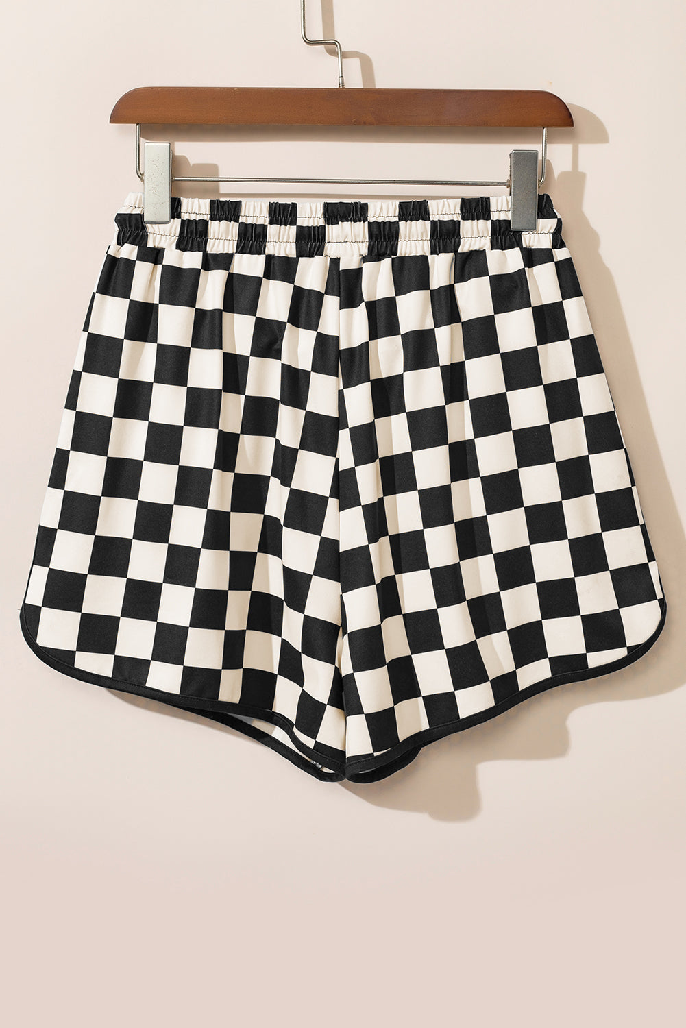 Pantalones cortos de cintura elástica con cordón de cuadros