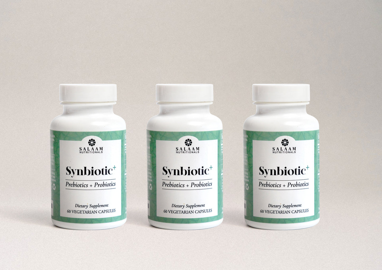 Synbiotic Plus - Probióticos y prebióticos halal, 3500 millones de UFC, cápsulas vegetales - 60 unidades | Salaam Nutritionals