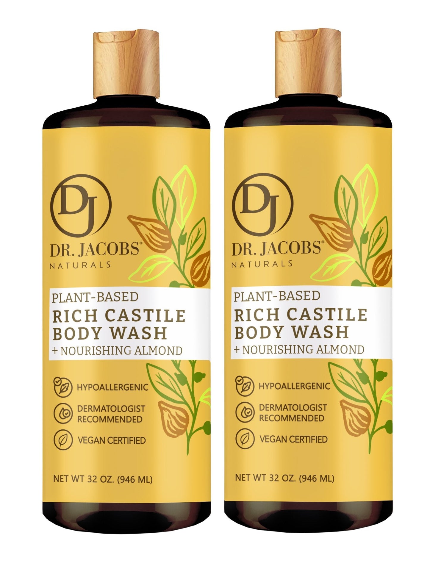 Gel de baño de Castilla con almendras (All American) 32 oz