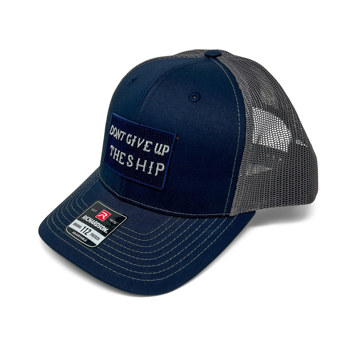 Commodore Perry Flag Patch Hat | Don't Give up the Ship| Richardson 112 | Navy Grey