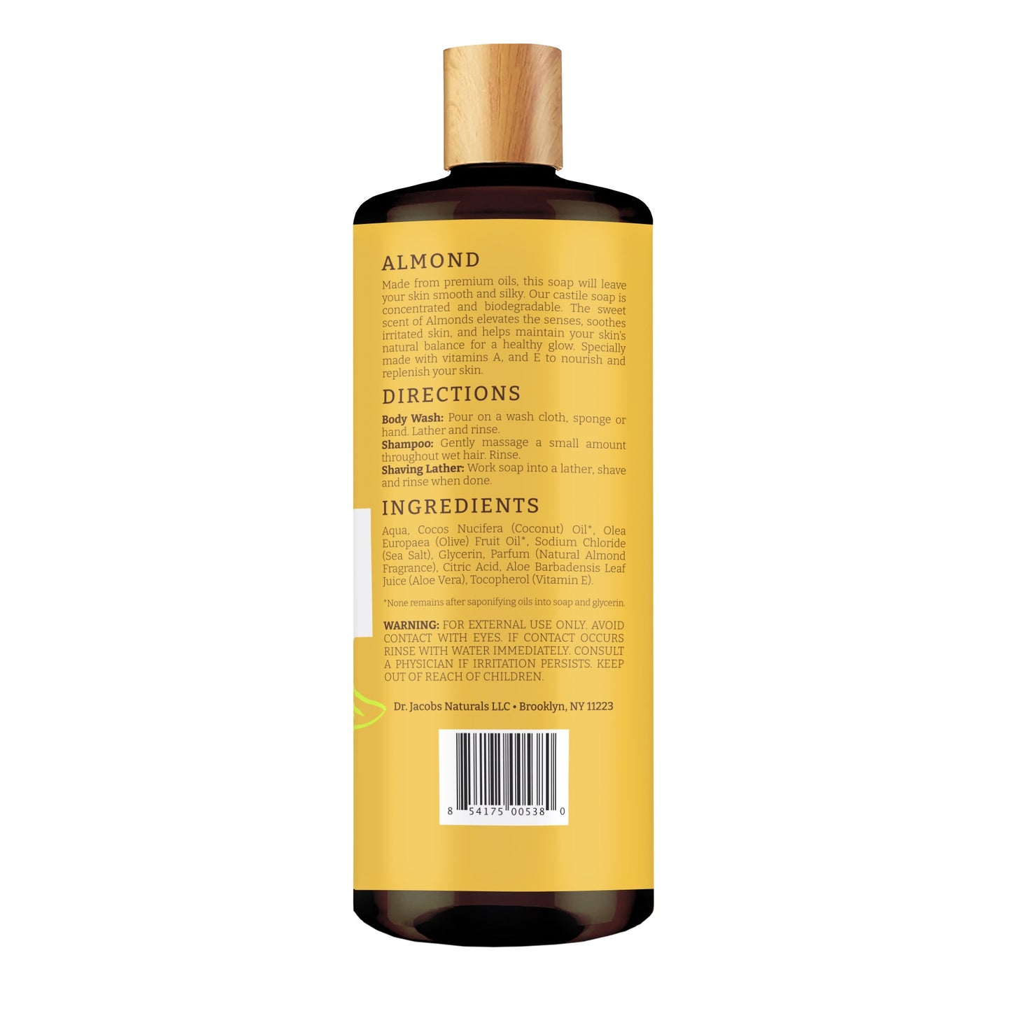 Gel de baño de Castilla con almendras (All American) 32 oz