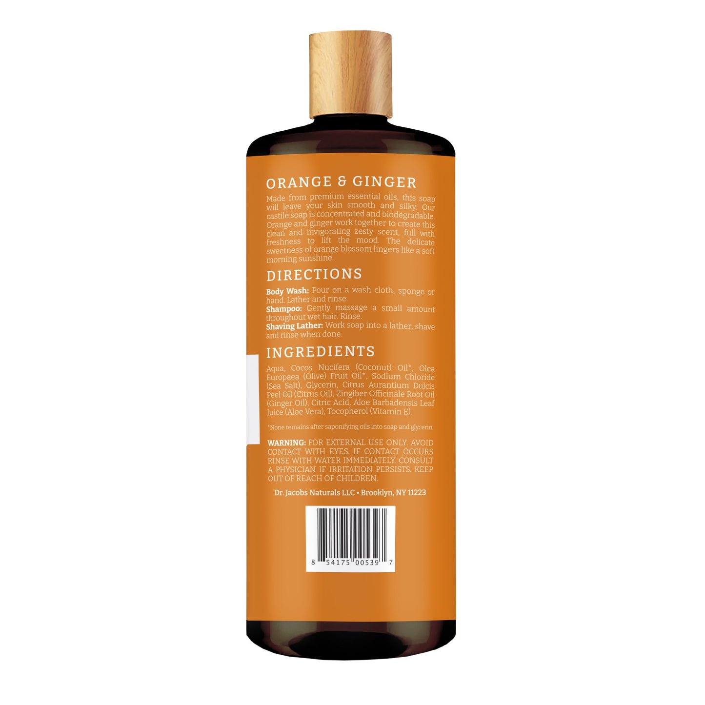 Gel de baño de Castilla con naranja y jengibre (All American)
