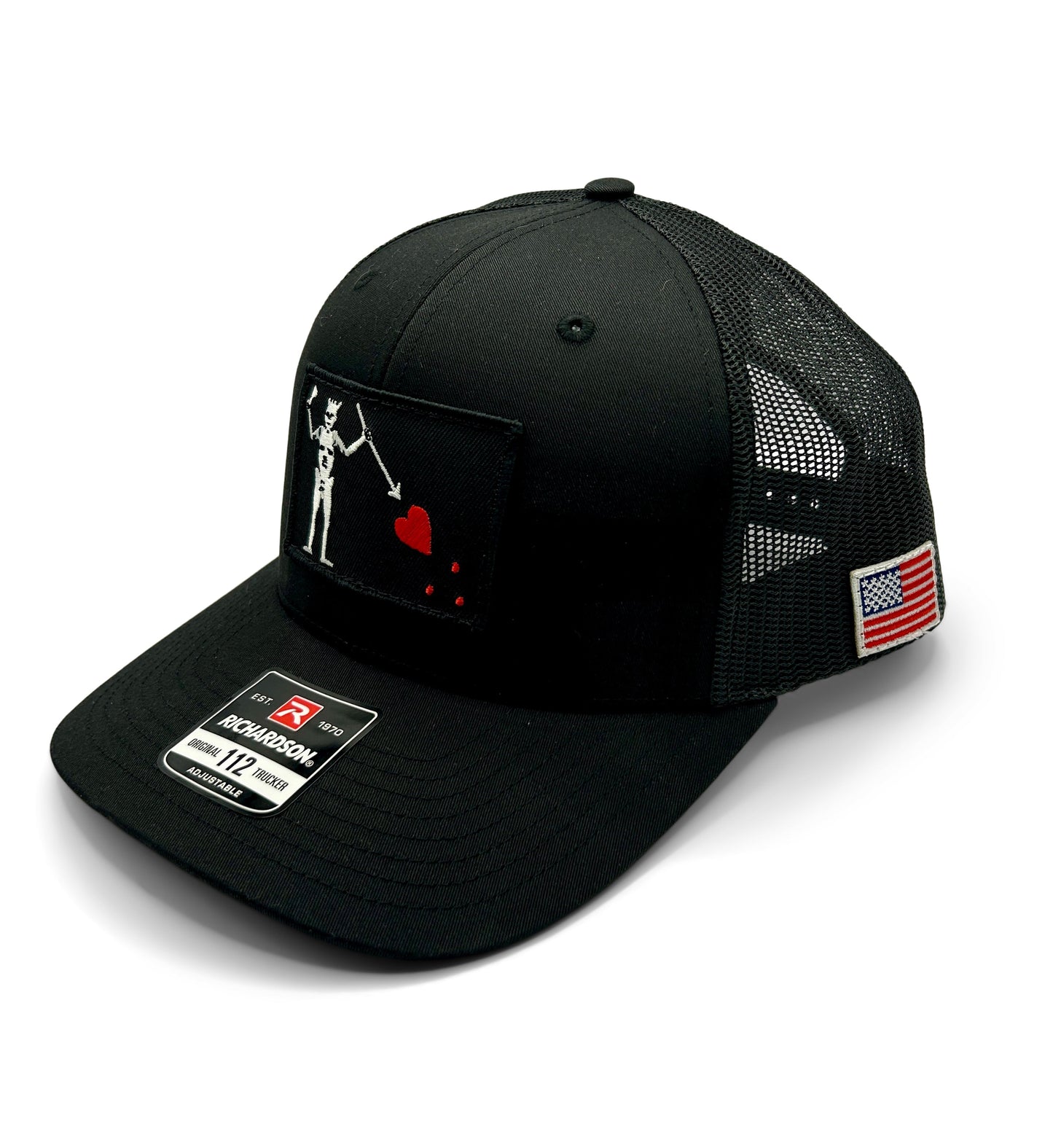 Blackbeards Flag Hat | Richardson 112 | Black with USA Flag