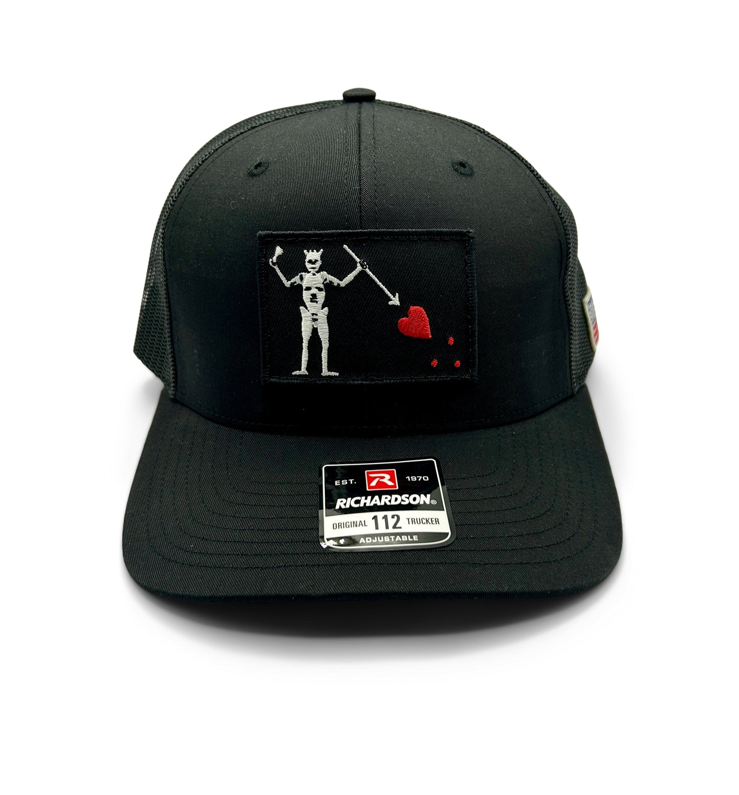 Blackbeards Flag Hat | Richardson 112 | Black with USA Flag