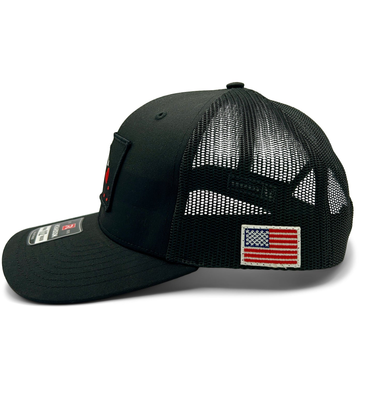 Blackbeards Flag Hat | Richardson 112 | Black with USA Flag