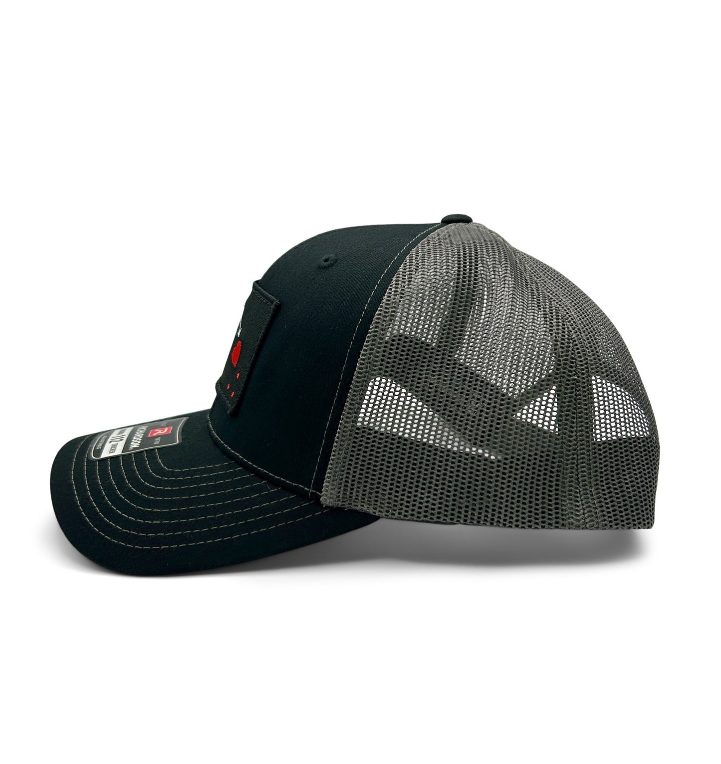 Blackbeard’s Flag Hat – Richardson 112 Trucker Cap | Black Charcoal | Pirate Patch Hat | Edward Teach Snapback