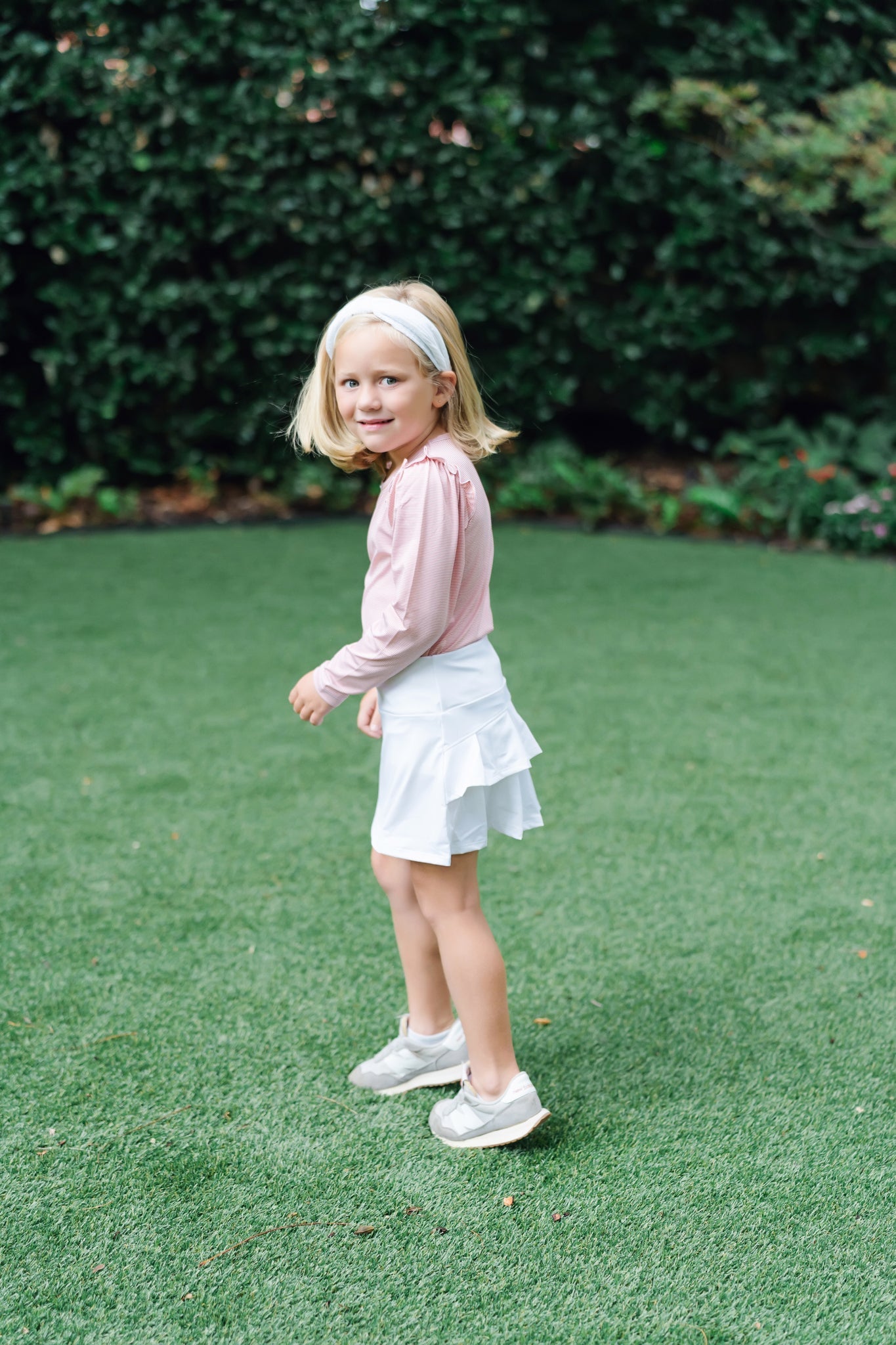 Camiseta deportiva de manga larga Mia para niña de LH Sport - Rayas naranjas