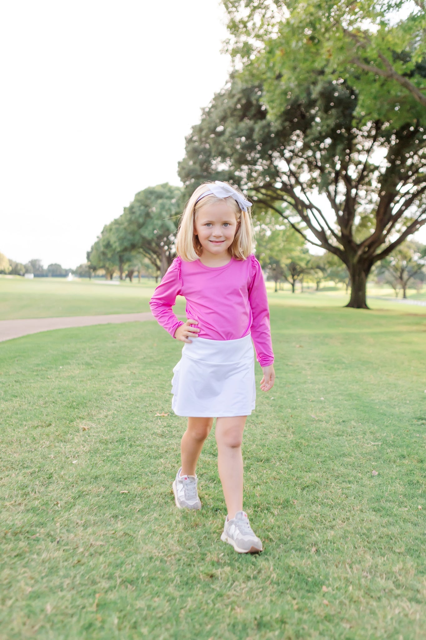 Camiseta deportiva de manga larga Mia para niña de LH Sport - Rosa intenso