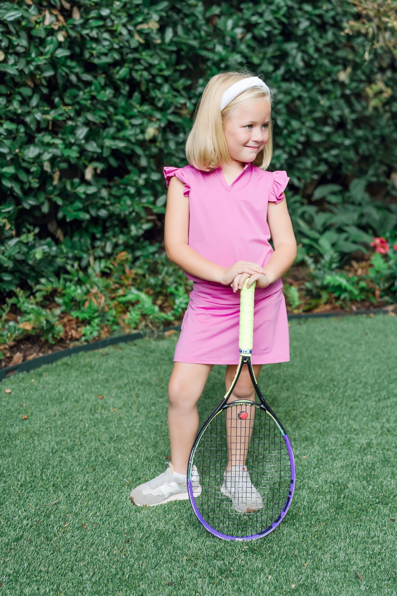 Top deportivo sin mangas Ellie para niña de LH Sport - Rosa intenso