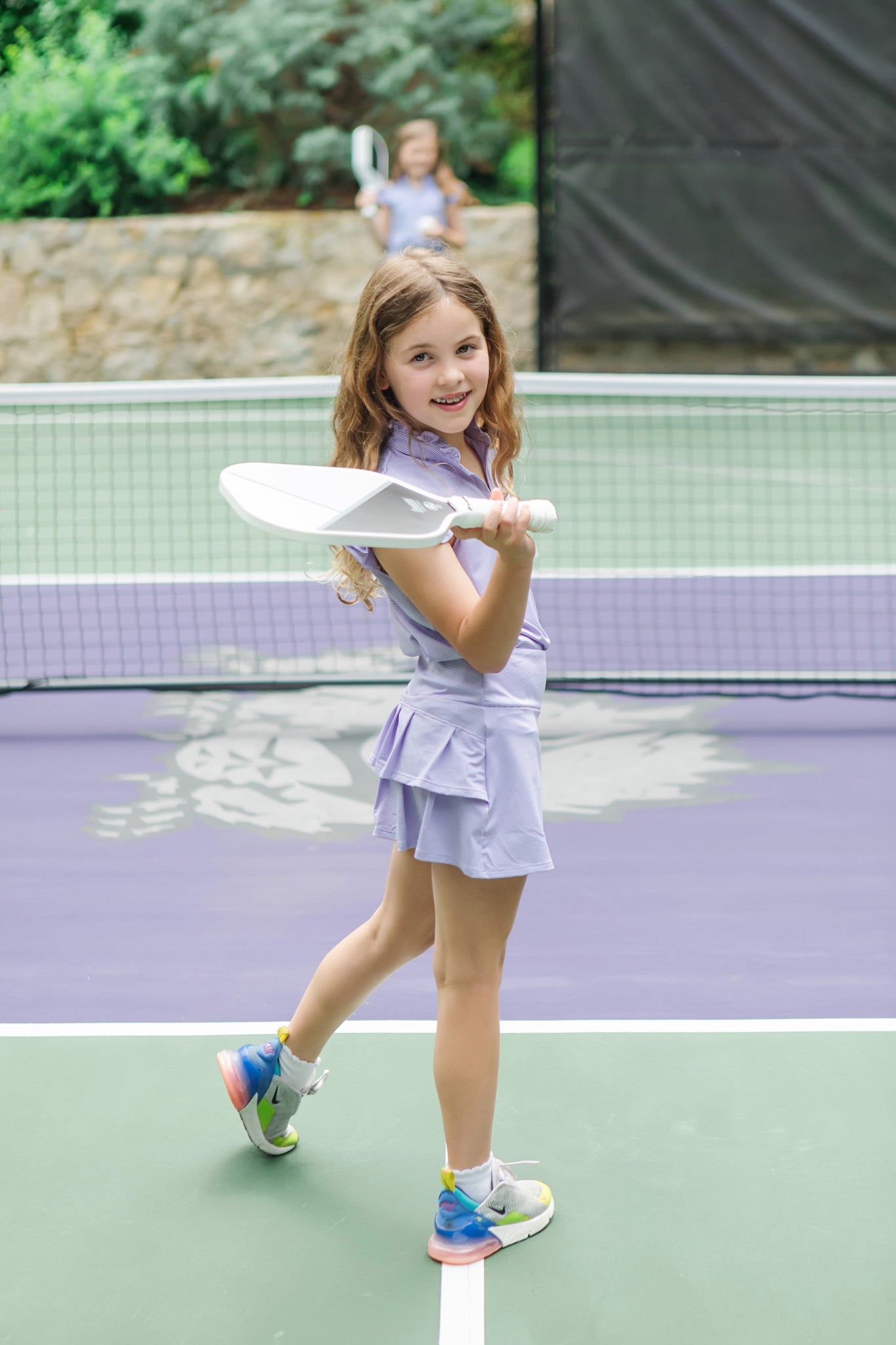 Falda deportiva Margot para niña de LH Sport - Rayas naranjas