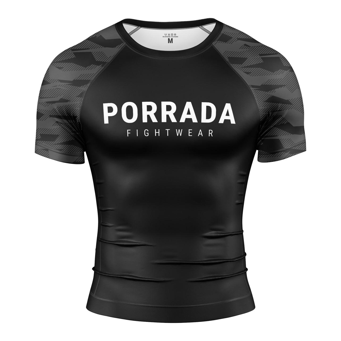 MALLA DE RAYAS DE MANGA CORTA CON CAMUFLAJE NEGRO