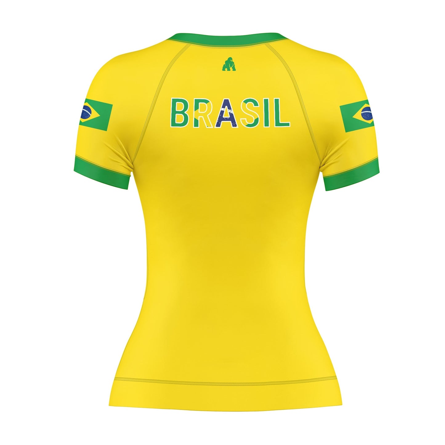 MALLA DE RAYAS DE MANGA CORTA PARA MUJER CON BANDERA DE BRASIL