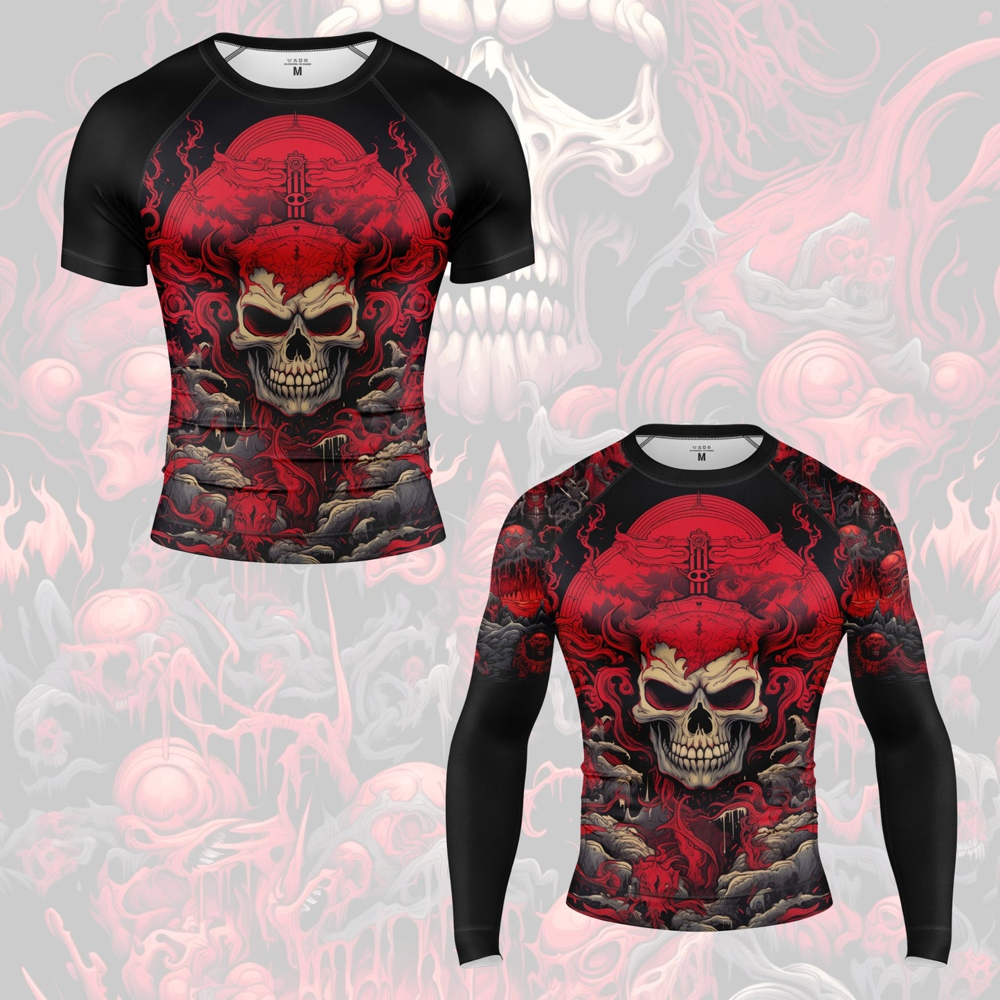 MALLA DE RAYAS DE MANGA CORTA CON CALAVERA SHINIGAMI