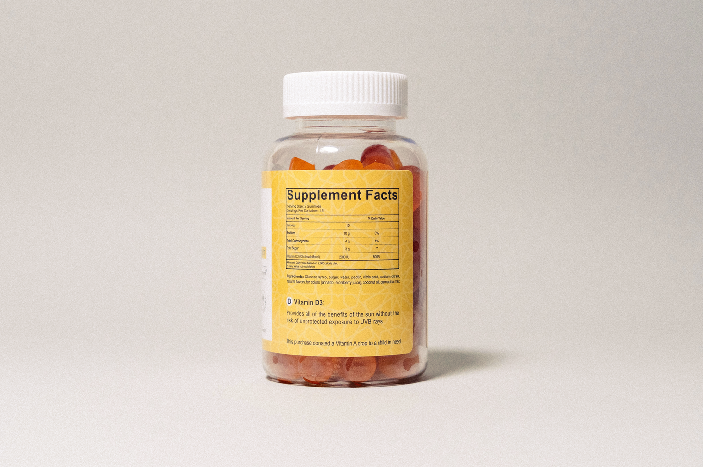 Gomitas Halal de vitamina D3 2000 UI - 90 unidades | Nutrición Salaam