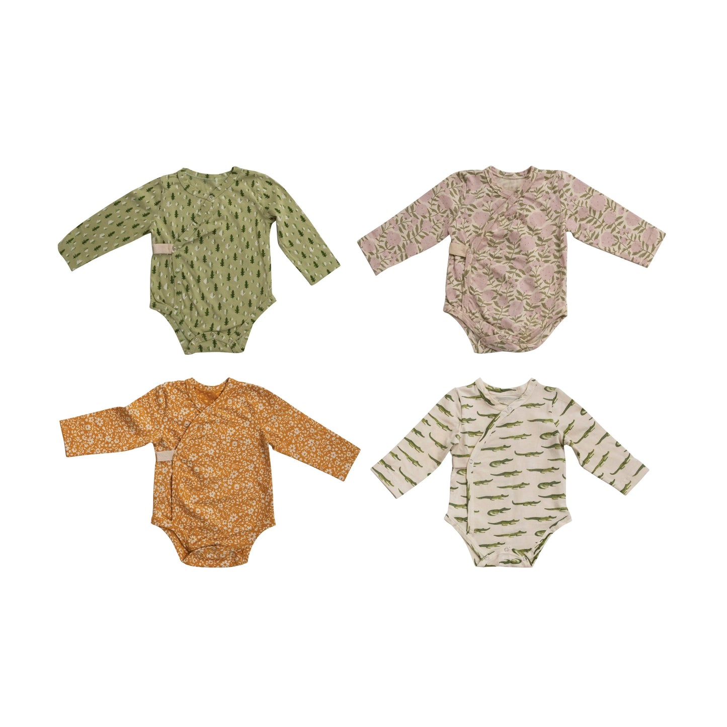 Cotton Baby Kimono Long Sleeve Onesies