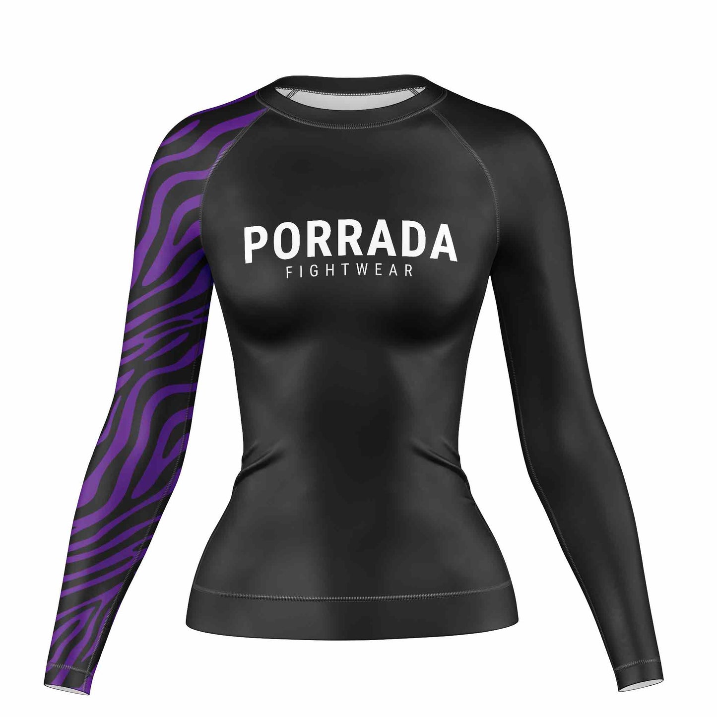 RASH GUARD MUJER CLASIFICADO EN COLOR MORADO POR LA IBJJF