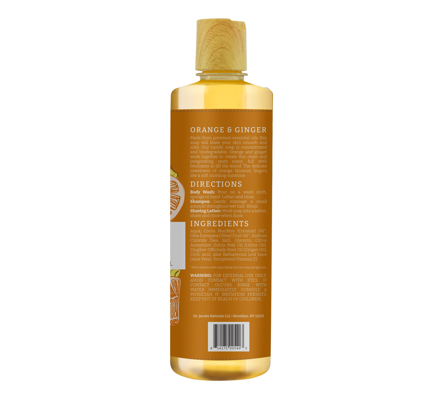 Gel de baño de Castilla con naranja y jengibre (All American)