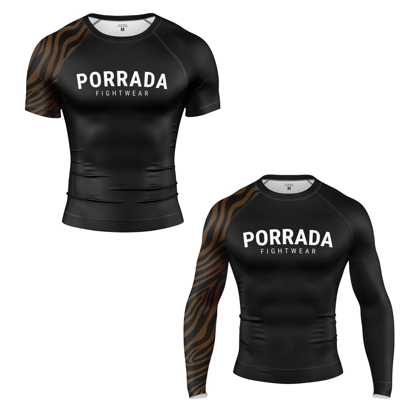 RASH GUARD DE MANGA CORTA CON CLASIFICACIÓN MARRÓN DE LA IBJJF