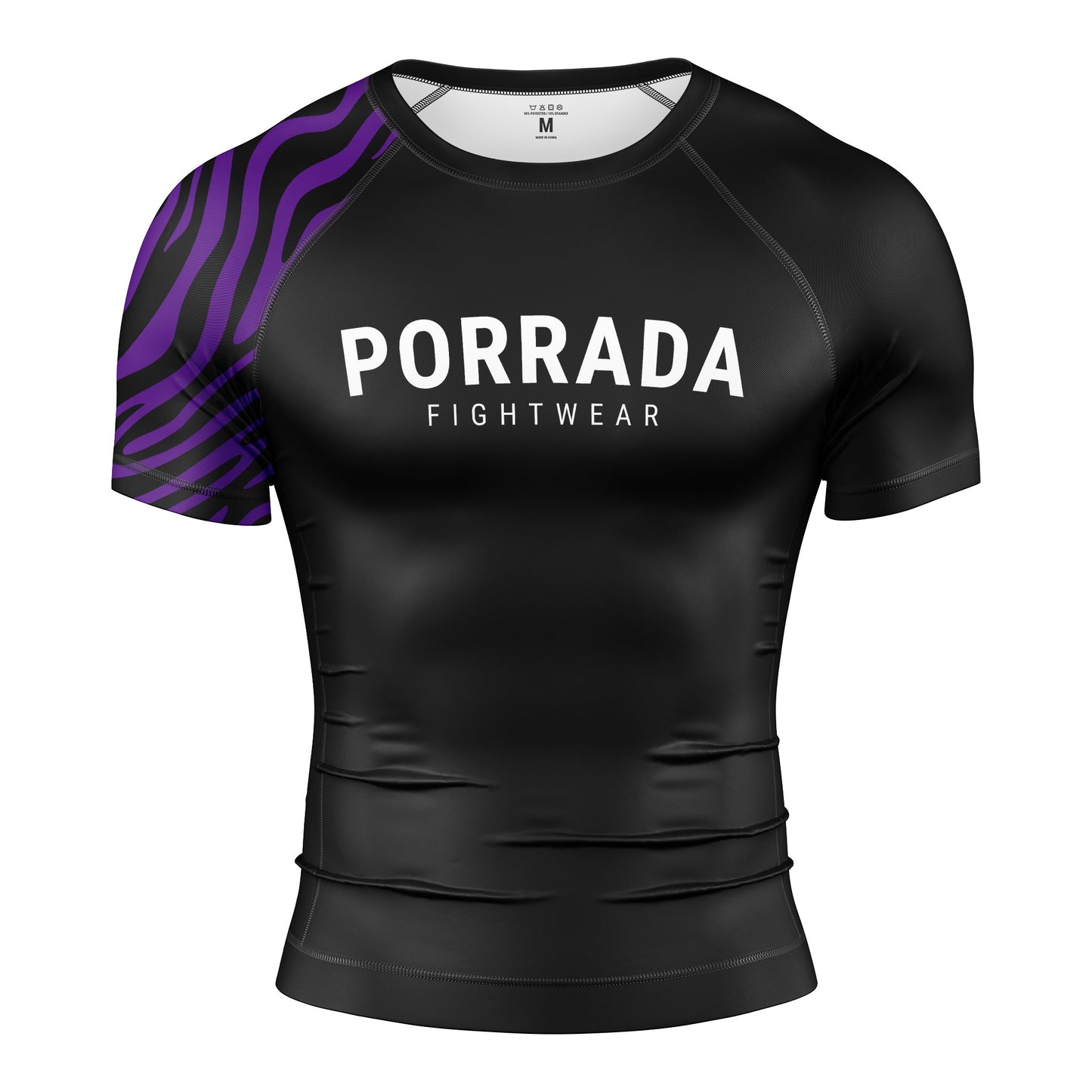 RASH GUARD DE MANGA CORTA CON CLASIFICACIÓN PÚRPURA DE LA IBJJF