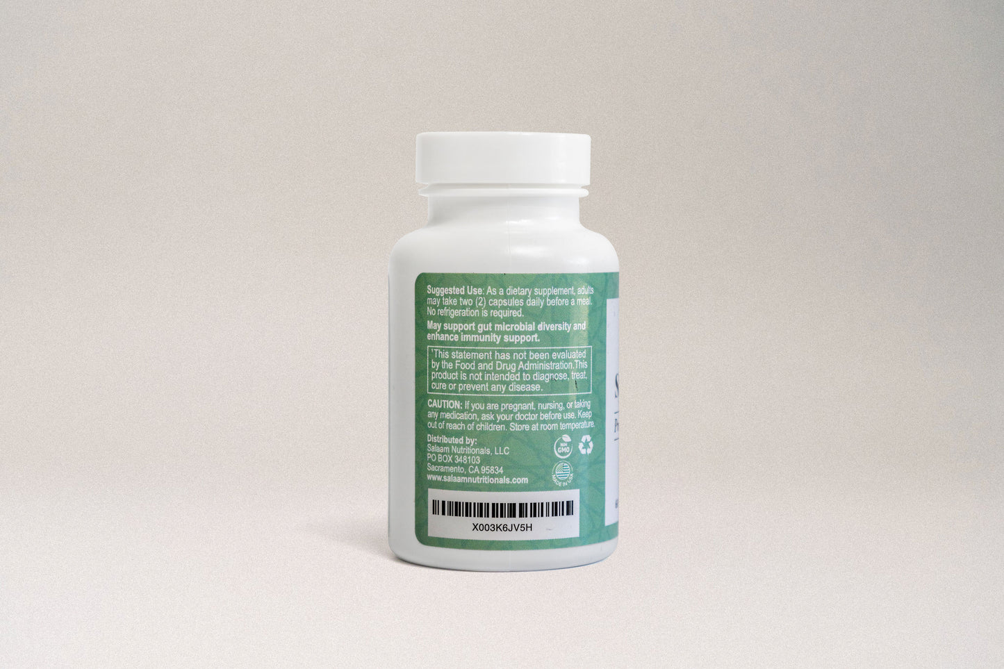 Synbiotic Plus - Probióticos y prebióticos halal, 3500 millones de UFC, cápsulas vegetales - 60 unidades | Salaam Nutritionals