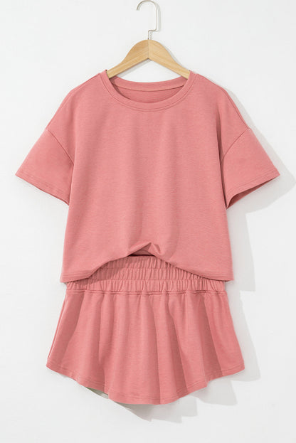 Cropped Tee and Ruffle Skort Set