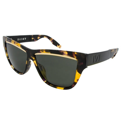 Dusky: Tortuga vintage pulida - Lente negra cepillada/gris