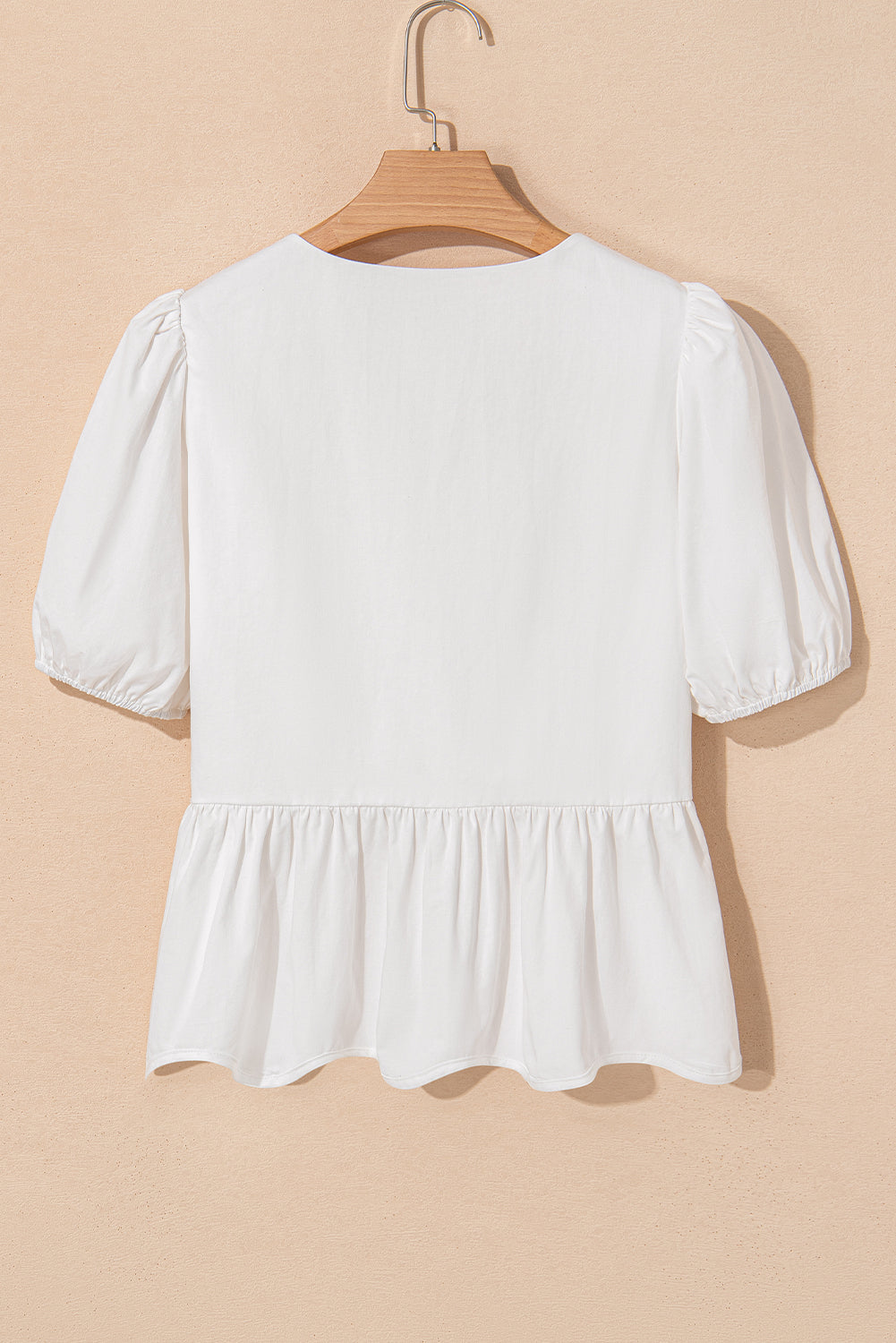 Bow Puff Sleeve Peplum Top