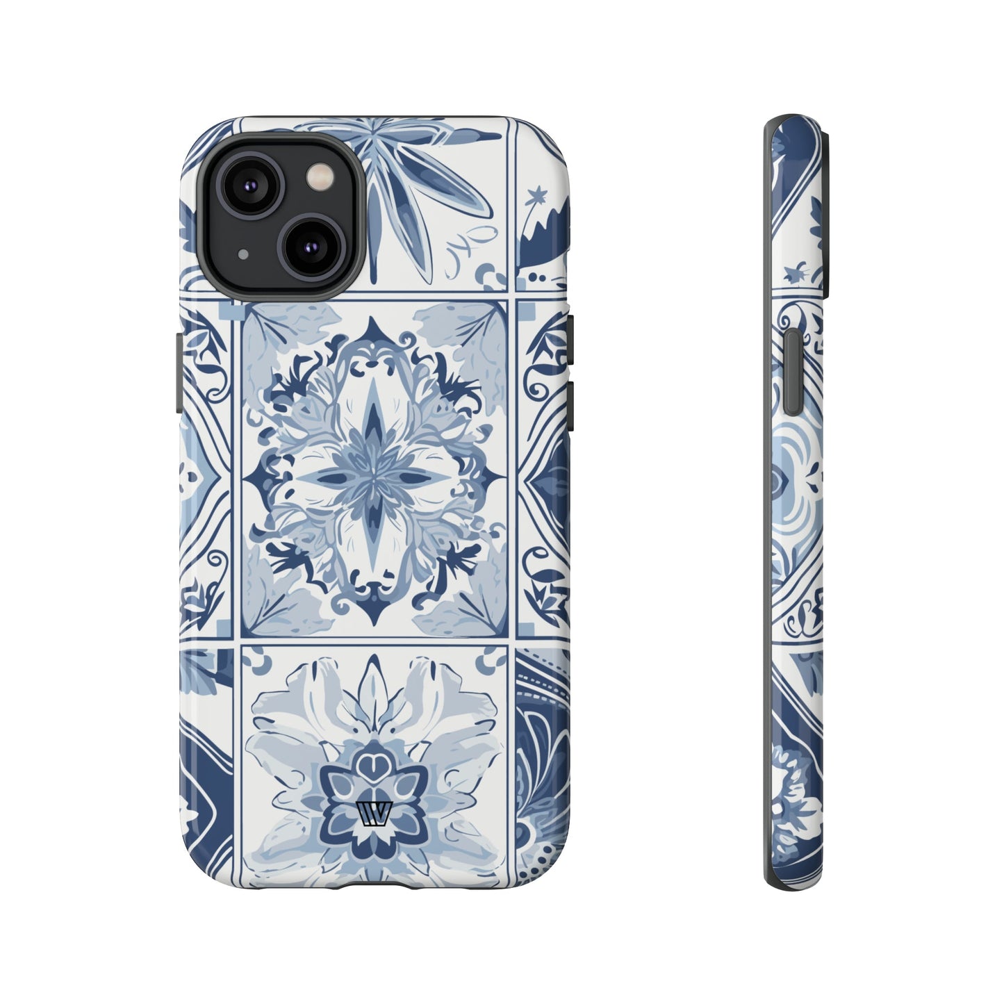 Azulejo azul y blanco | Funda resistente para teléfono