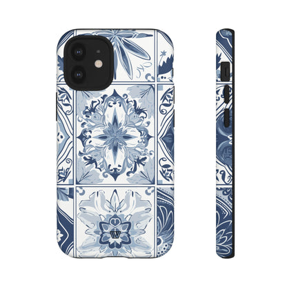 Azulejo azul y blanco | Funda resistente para teléfono
