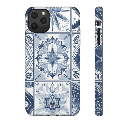 Azulejo azul y blanco | Funda resistente para teléfono