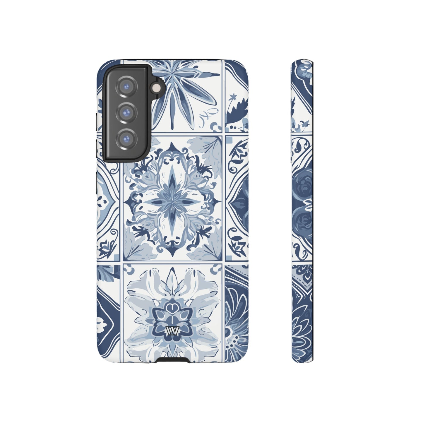 Azulejo azul y blanco | Funda resistente para teléfono