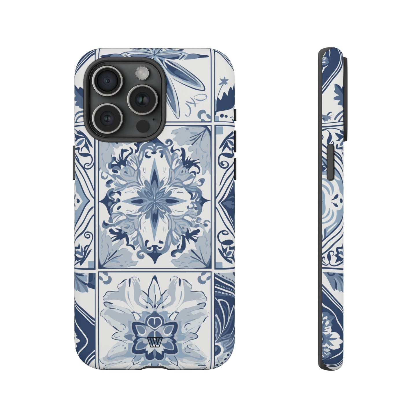 Azulejo azul y blanco | Funda resistente para teléfono