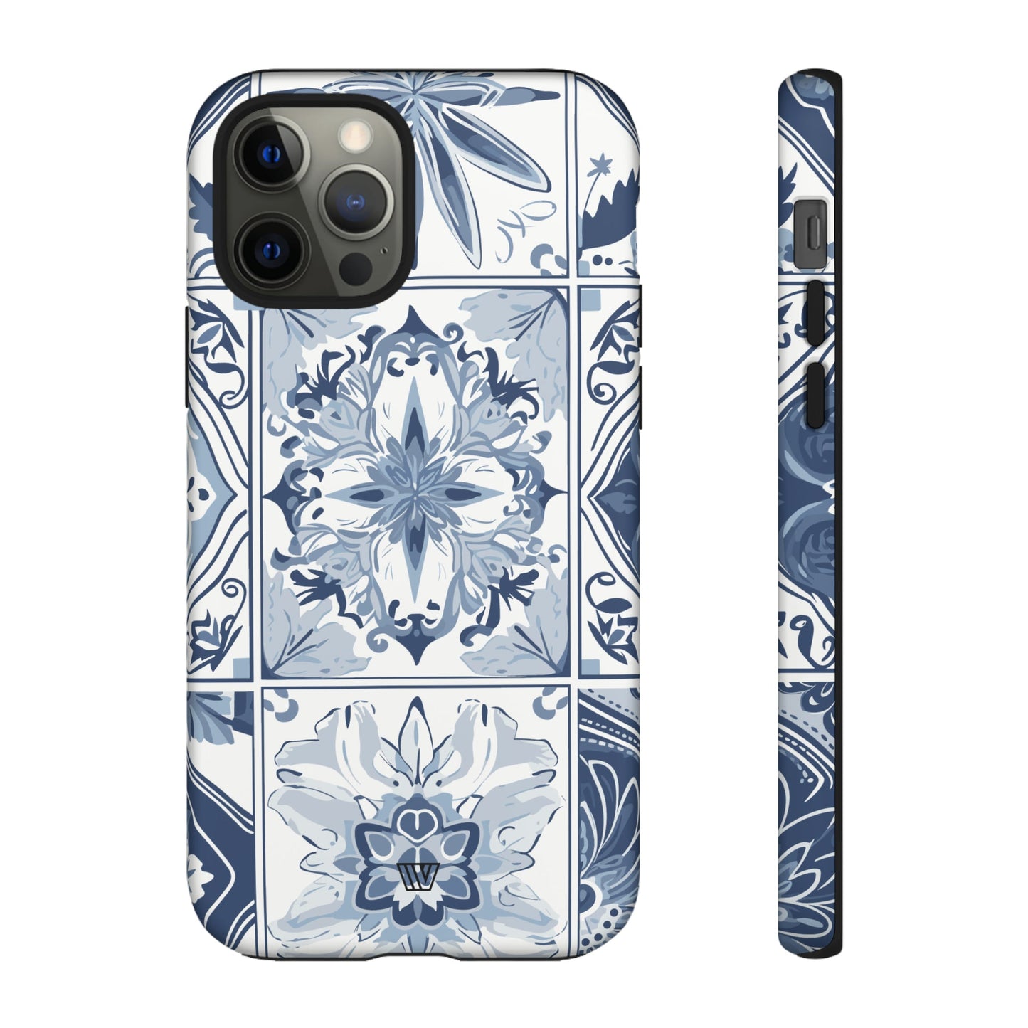 Azulejo azul y blanco | Funda resistente para teléfono