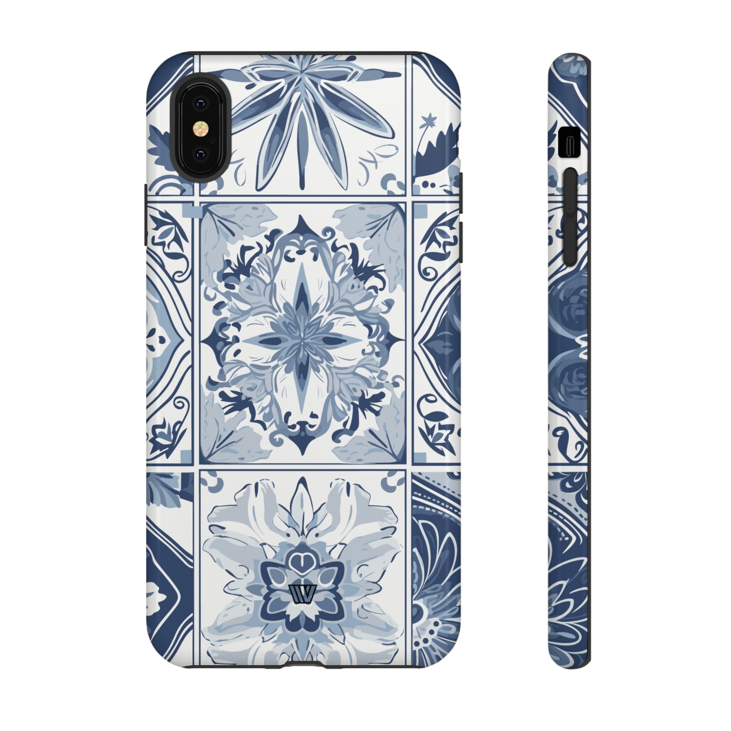 Azulejo azul y blanco | Funda resistente para teléfono