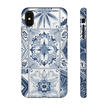 Azulejo azul y blanco | Funda resistente para teléfono