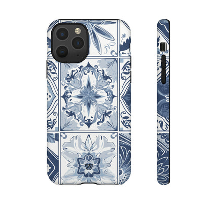 Azulejo azul y blanco | Funda resistente para teléfono