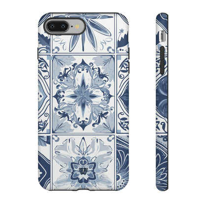 Azulejo azul y blanco | Funda resistente para teléfono