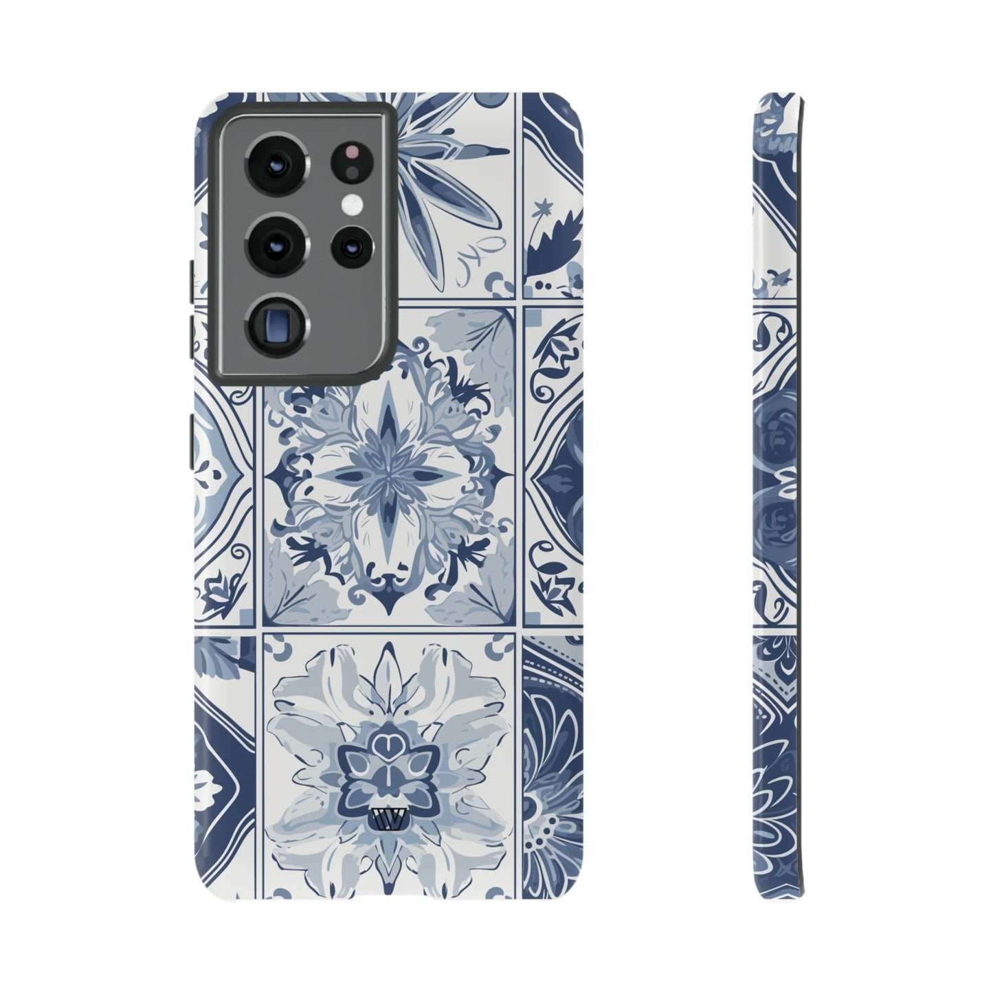 Azulejo azul y blanco | Funda resistente para teléfono