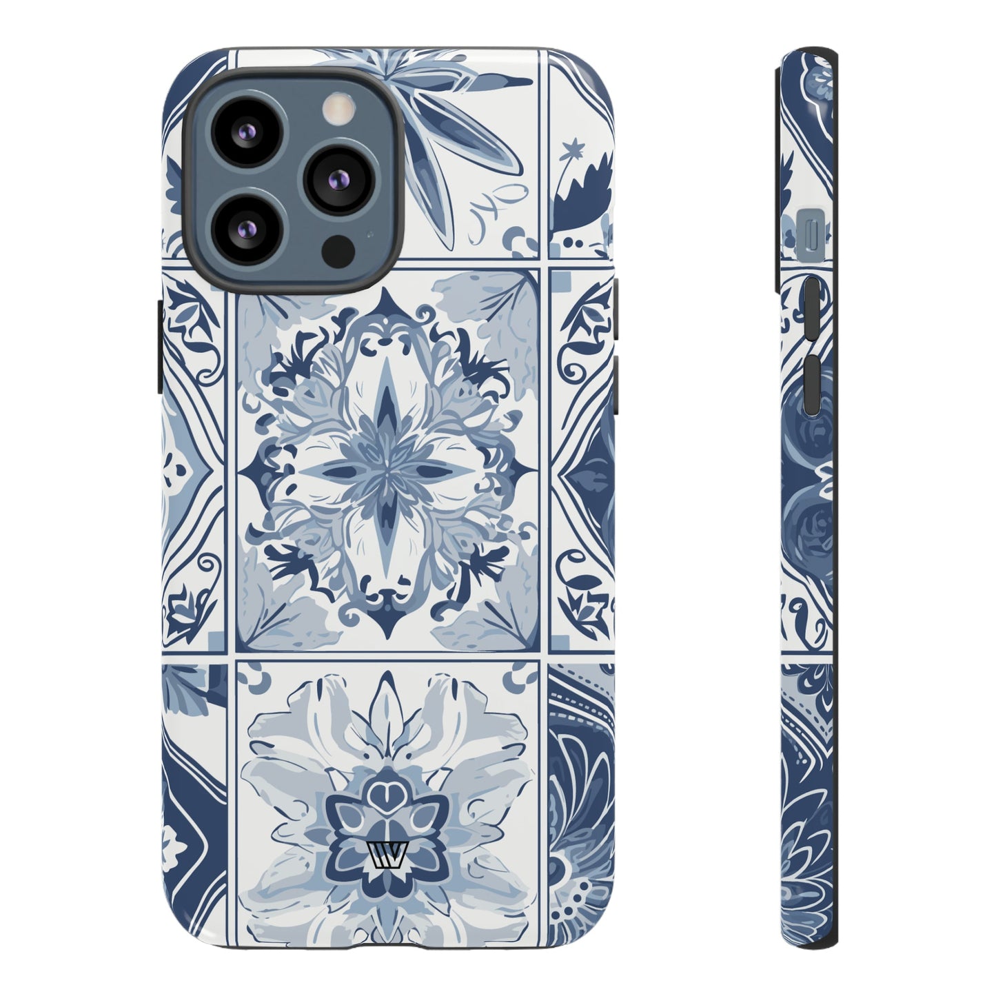 Azulejo azul y blanco | Funda resistente para teléfono