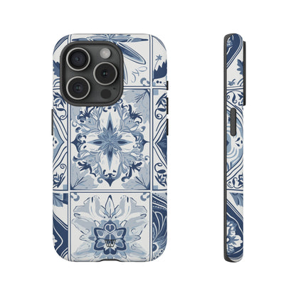 Azulejo azul y blanco | Funda resistente para teléfono