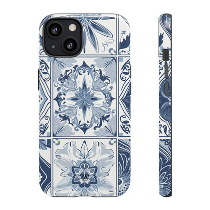 Azulejo azul y blanco | Funda resistente para teléfono
