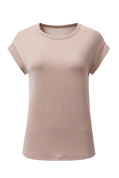 Corded Knit Wide Sleeve T-Shirt