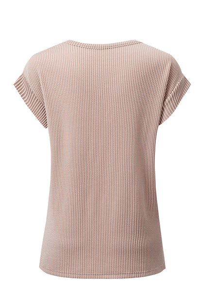 Corded Knit Wide Sleeve T-Shirt