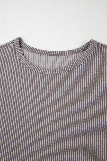 Corded Knit Wide Sleeve T-Shirt