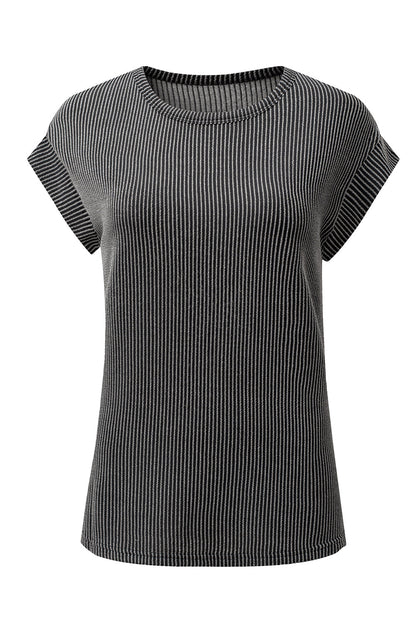Corded Knit Wide Sleeve T-Shirt