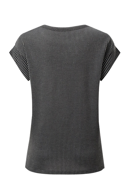 Corded Knit Wide Sleeve T-Shirt