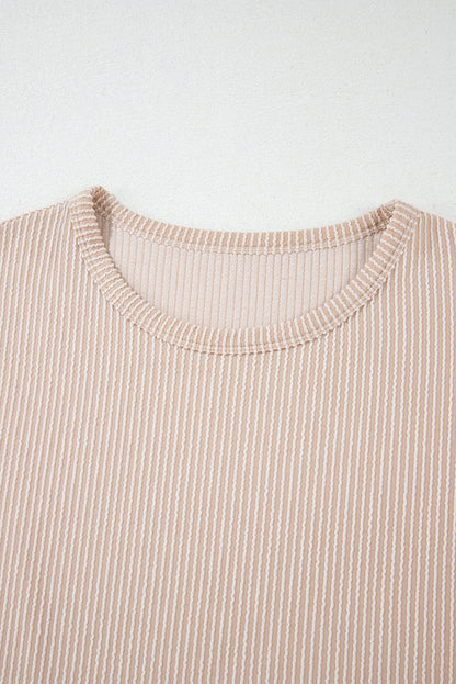 Corded Knit Wide Sleeve T-Shirt
